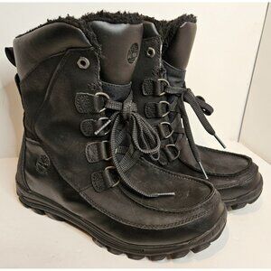 Timberland Chillberg Boots Youth Boy 6 Black Leather Waterproof Insulated Snow